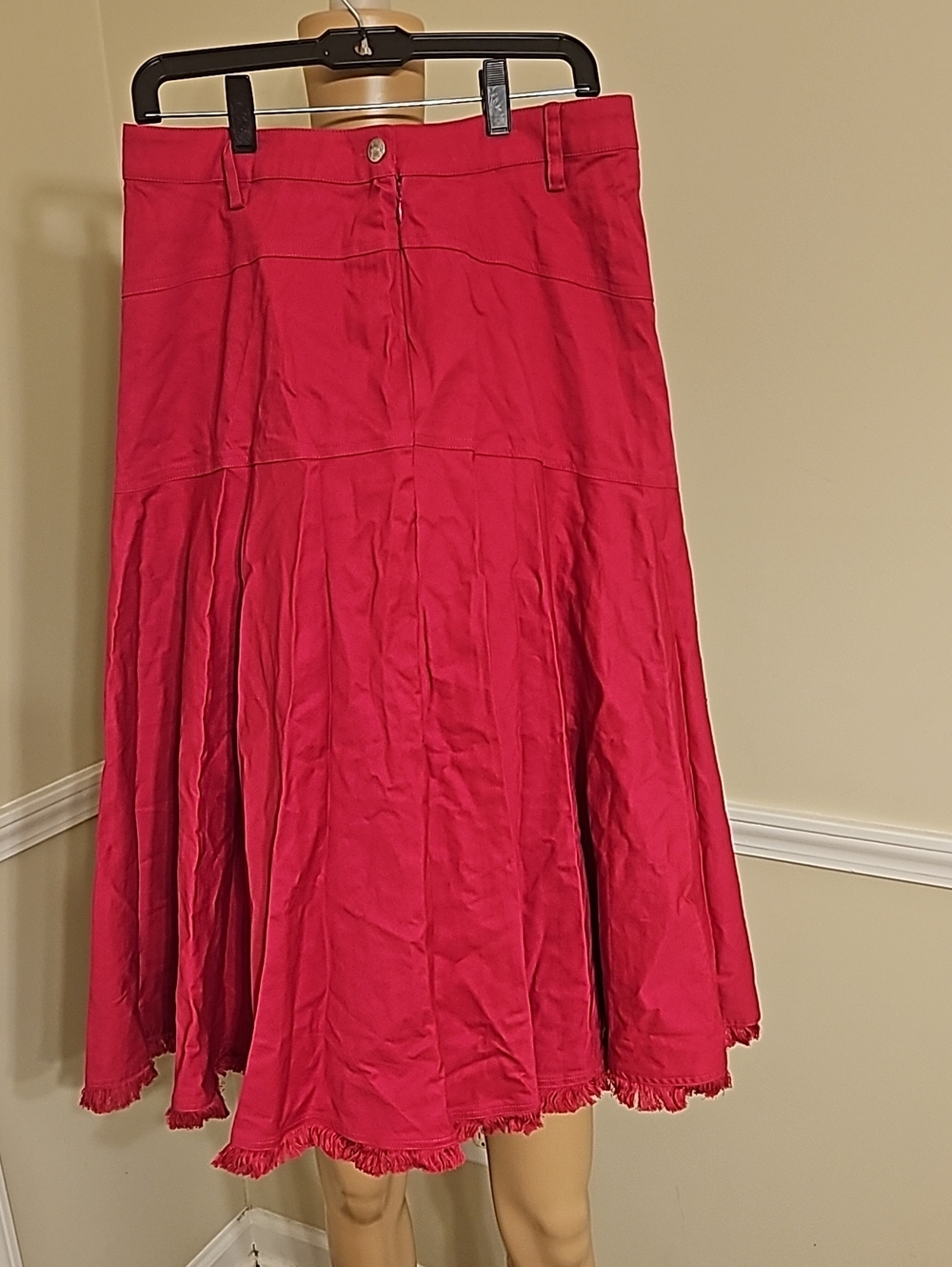 Monroe & Main Bright Pink A-Line Midi Skirt